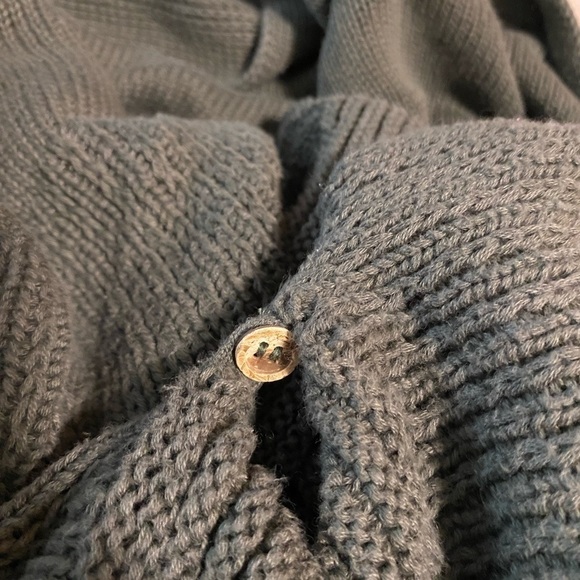 Zestt Women's Organic Cotton Gray Knit Sweater Button Side Cardigan One Size - Picture 11 of 13